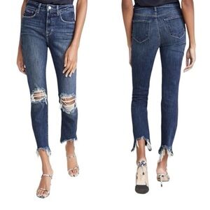 L'Agence High Line High-Rise Distressed Jeans Raw Hem